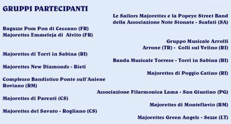 major maorett gruppi partecipanti